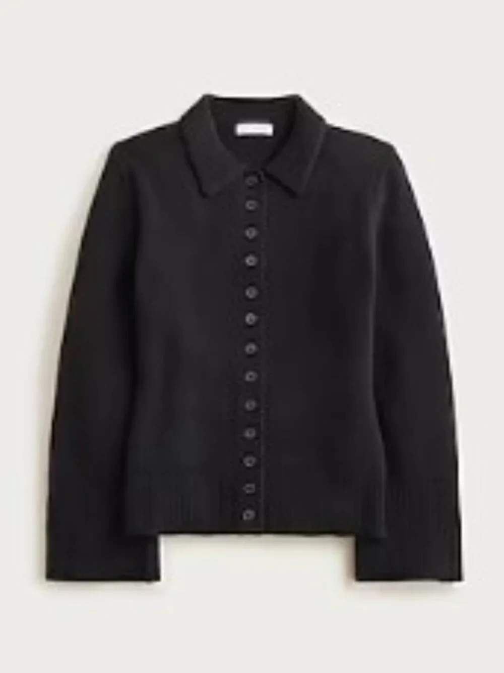 J. Crew Milano Stitch Cinched Waist Cardigan. Size S. Black